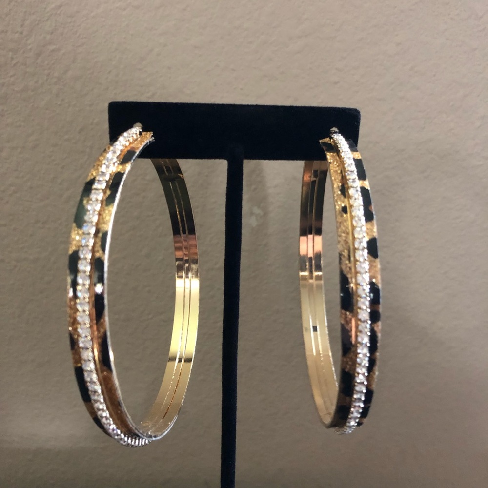 Leopard Prink Hoop Earrings